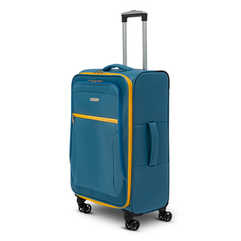 Trolley medio azzurro in tessuto Romeo Gigli, Valigie, SKU o911000329, Immagine 0